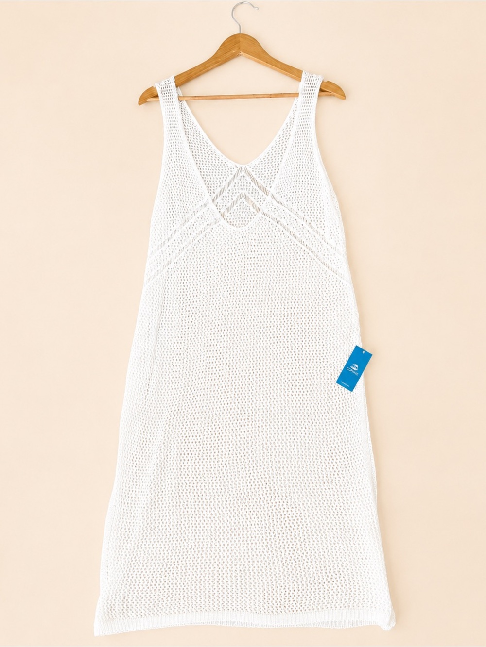 Cupshe White Crochet Tank Swim Cover-Up, Size Large NWT - Picture 2 of 5